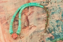 Sleeping Beauty Turquoise Heishi Necklace